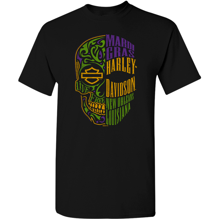 Mardi Gras Split Men's Short Sleeve Shirt