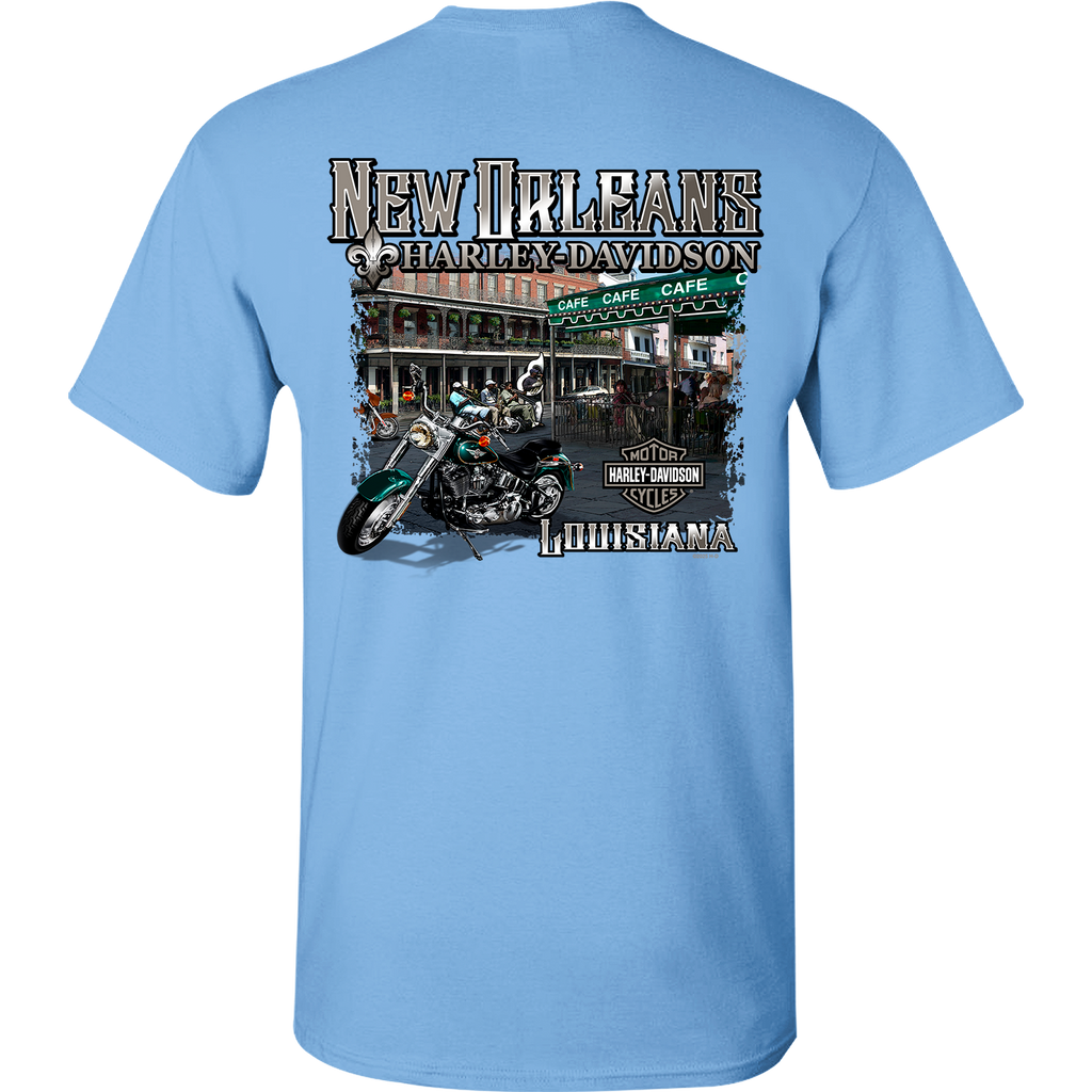 Cafe Name Men's Short Sleeve T-Shirt — New Orleans Harley-Davidson