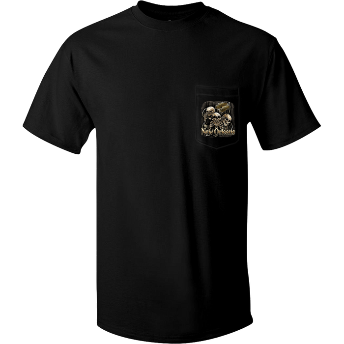 Triple Skull Men's Short Sleeve Pocket T-Shirt